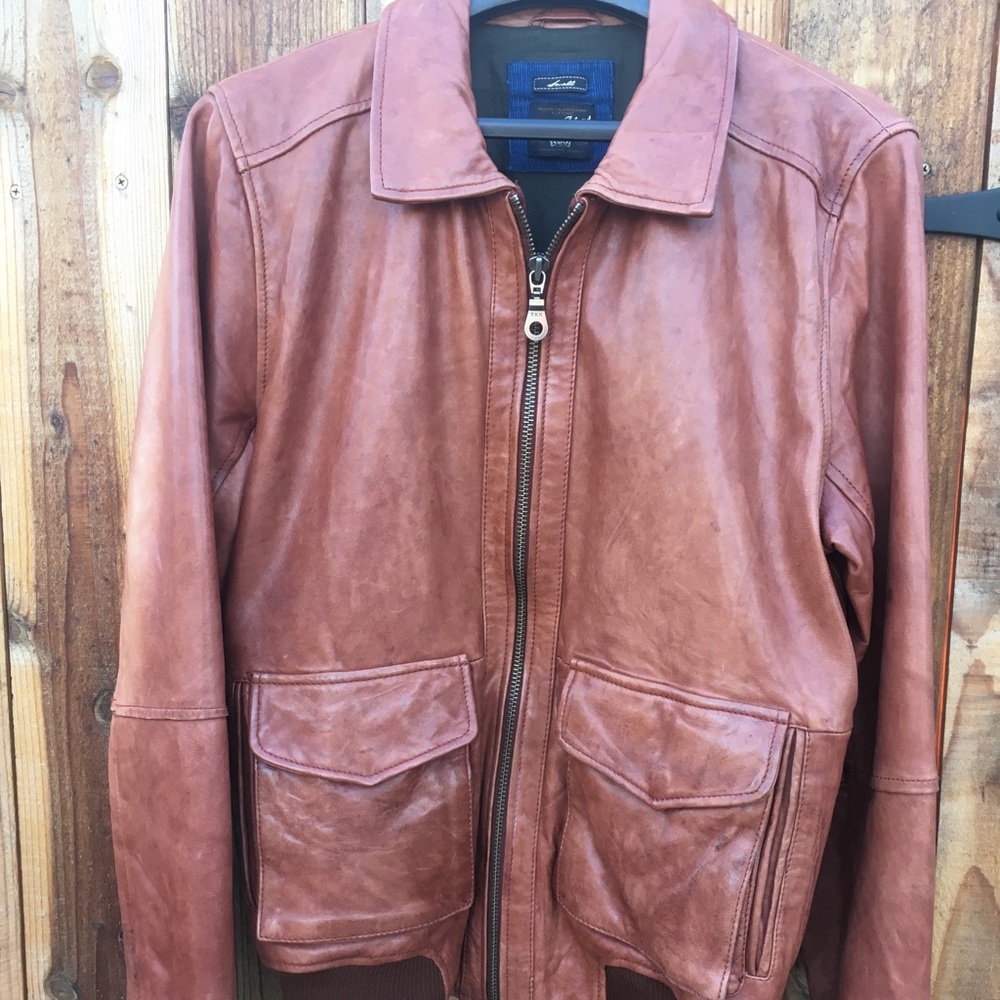 Men’s Fitted Leather River Island Like New Jacket